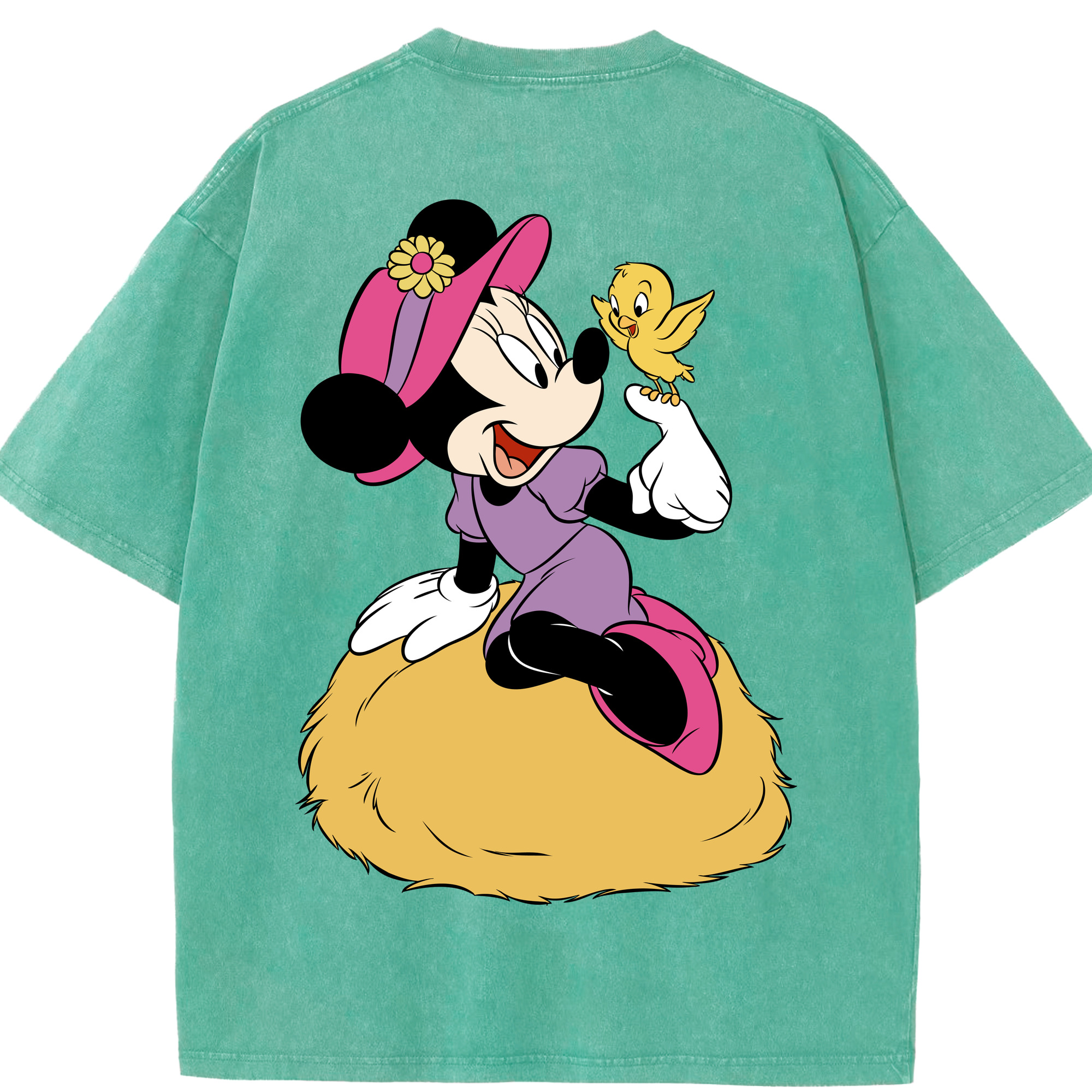（画像用） ミッキーマウス Mickey Mouse 綿100% ヴィンテージ風 半袖Tシャツ（背面プリント）